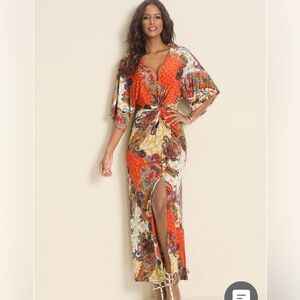 VENUS twist front maxi dress